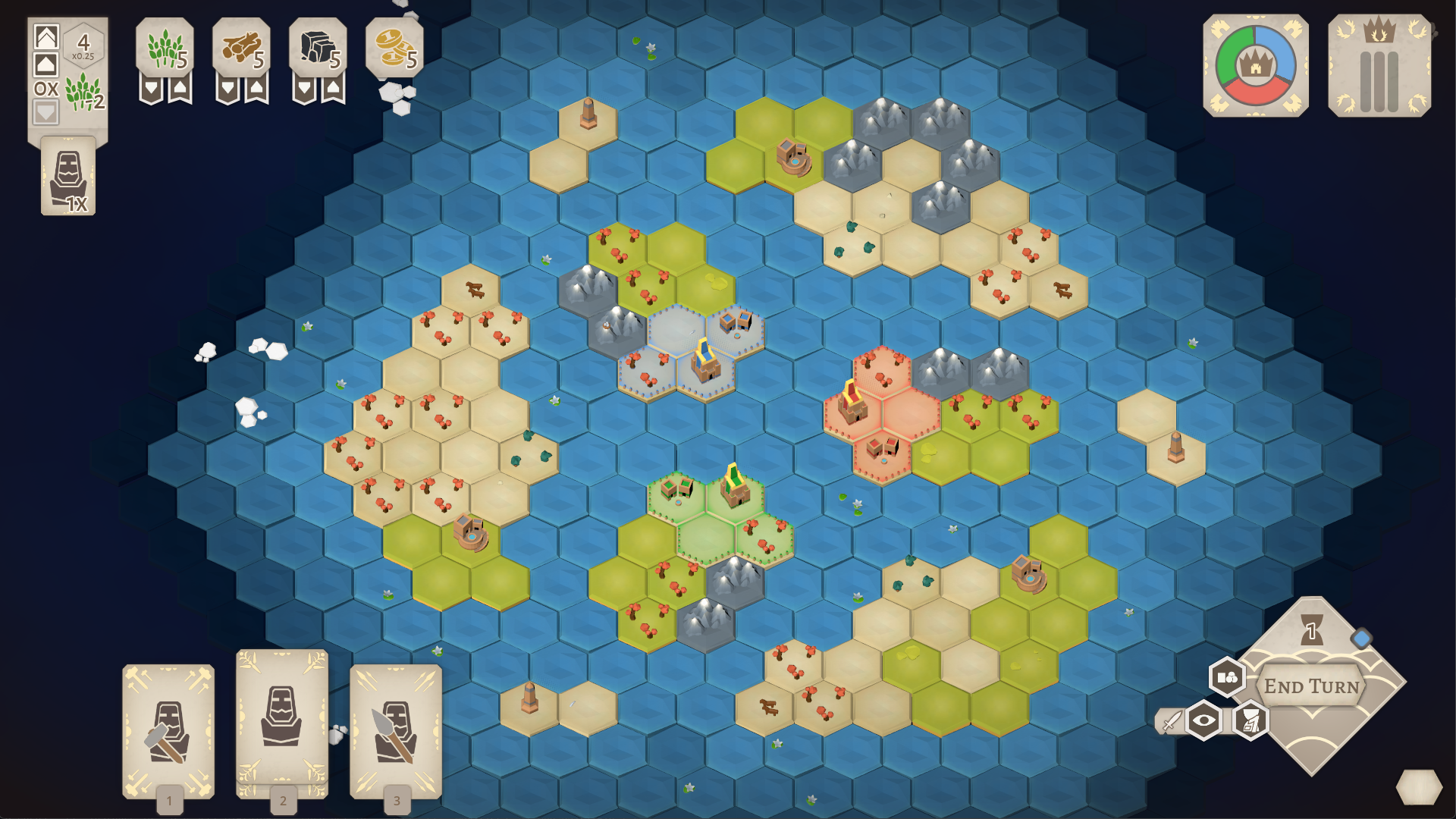Kingdom of Krawall screenshot showing an empty strategic map