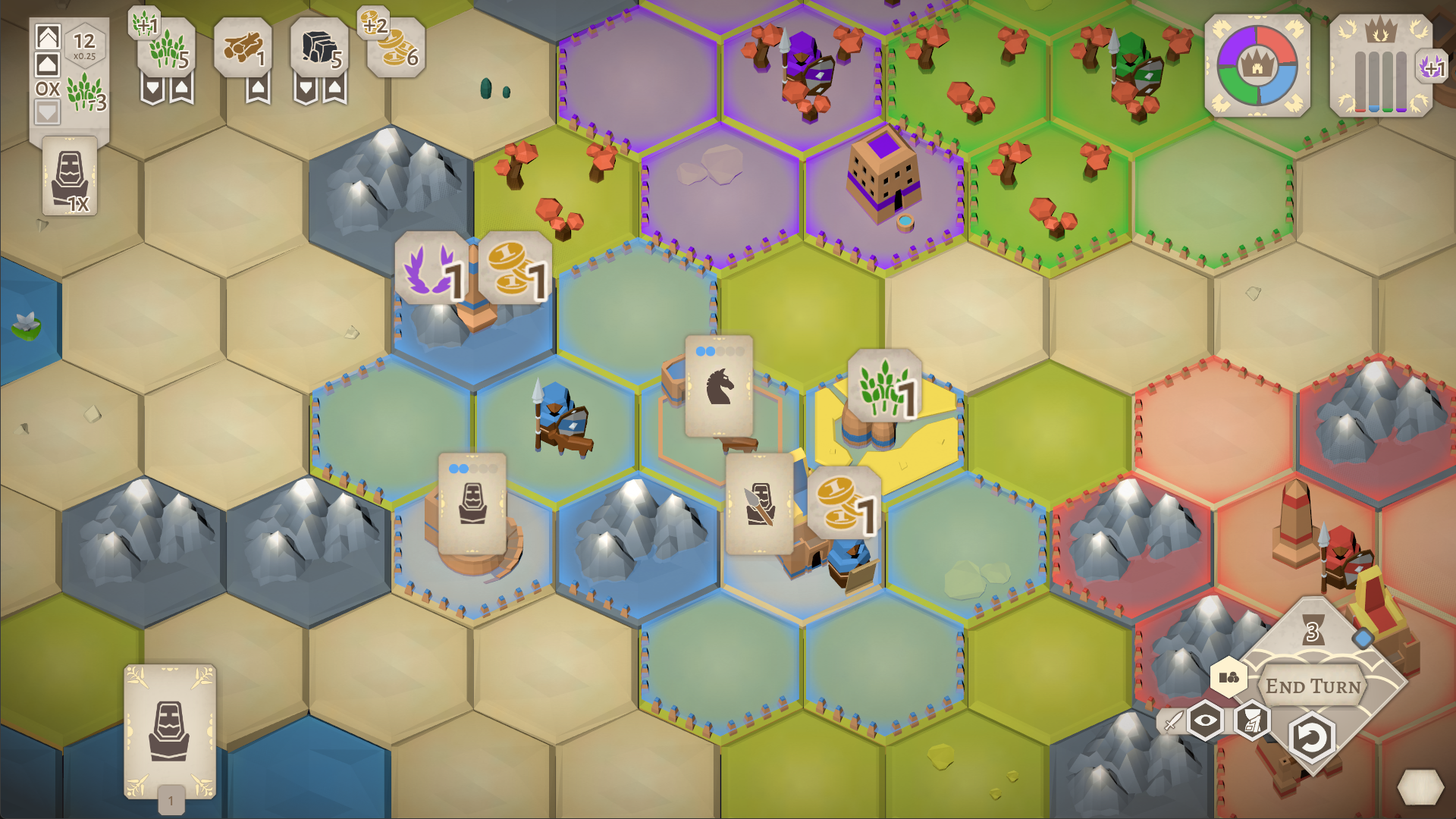Kingdom of Krawall screenshot showing the production overview map