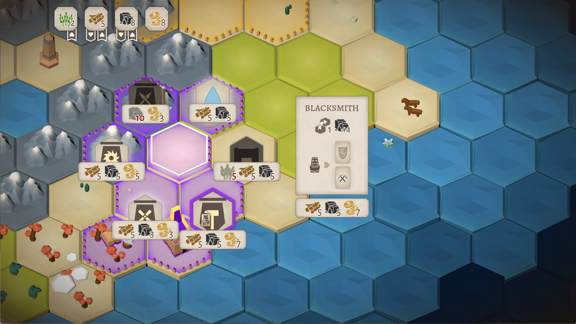 Kingdom of Krawall screenshot showing the selection of a building when placing a worker